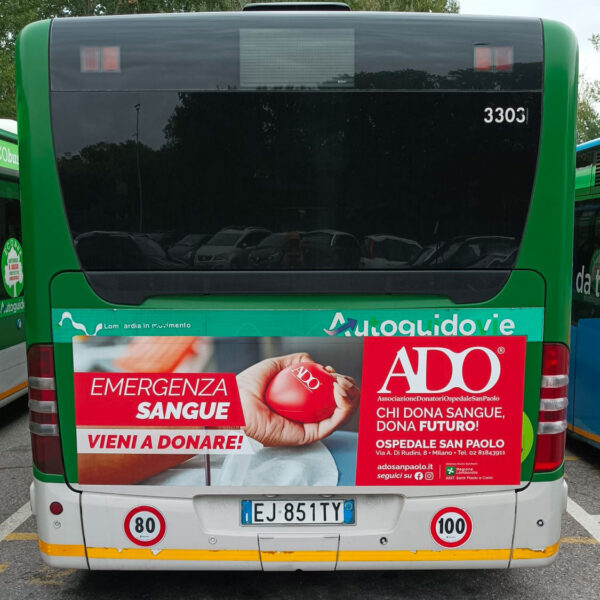 emergenza sangue 1 campagna comunicazione autobus citta ado san paolo milano