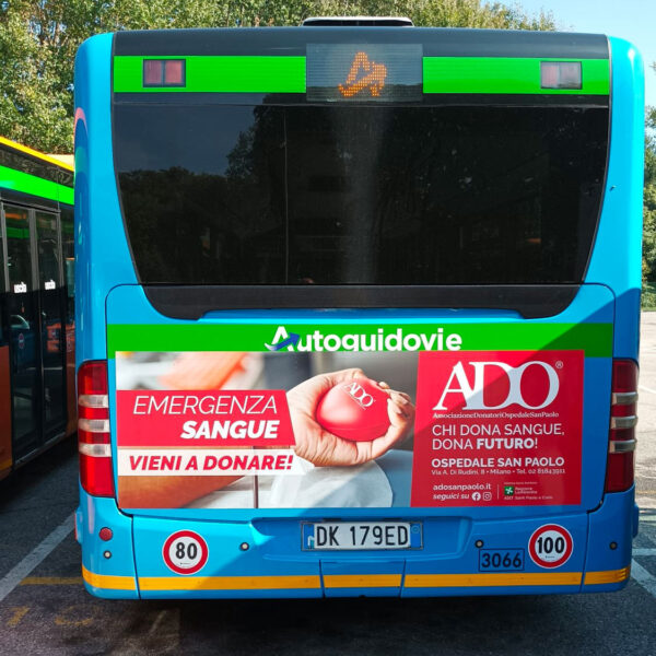 emergenza sangue 2 campagna comunicazione autobus citta ado san paolo milano
