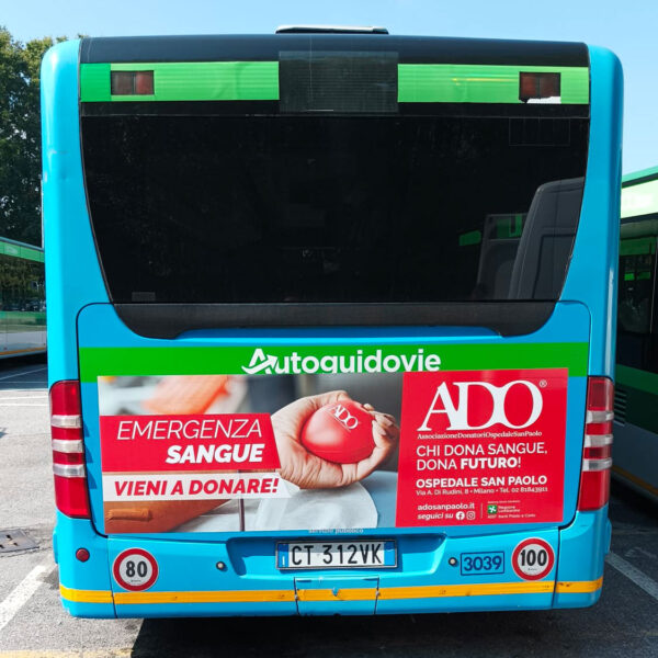emergenza sangue 5 campagna comunicazione autobus citta ado san paolo milano
