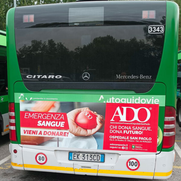 emergenza sangue 6 campagna comunicazione autobus citta ado san paolo milano