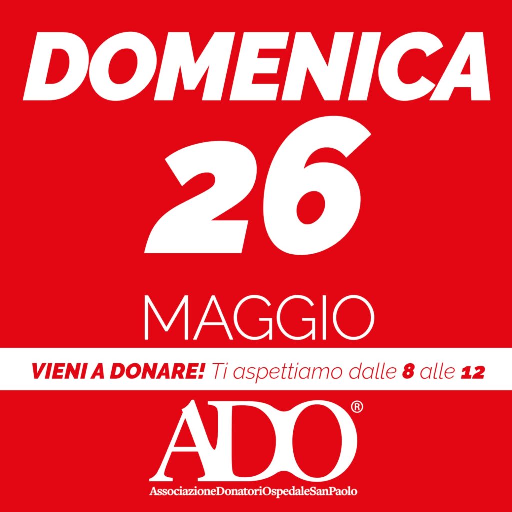 Domenica di Donazione ADO del 26 Maggio
