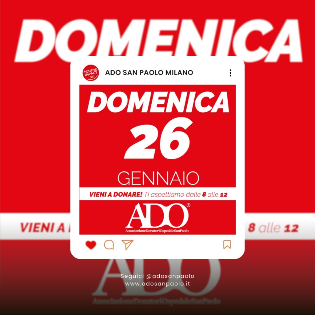 prima domenica ado di donazione del sangue del 2025